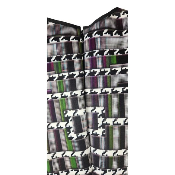 Clover Canyon Scuba Mini Bodycon Dress Trinity Houndstooth Print Sheath sz Small - Picture 10 of 15